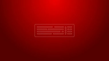 Kırmızı arkaplanda yeşil çizgi iskambil simgesi izole edildi. Kumarhane kumarı. 4K Video hareketli grafik canlandırması