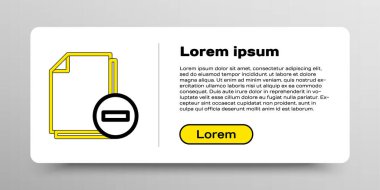 Eksi simgeye sahip çizgi belgesi beyaz arkaplanda izole edildi. Belgeyi temizle. Dosya belgesini sil. Bilgi dosyasını sil. Renkli taslak konsepti. Vektör.