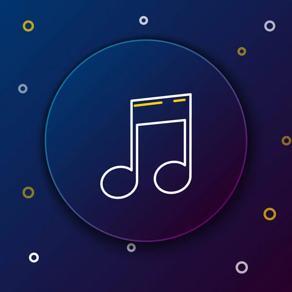 Line Music Note Ícone Tom Isolado Fundo Azul Conceito Esboço — Vetor de Stock