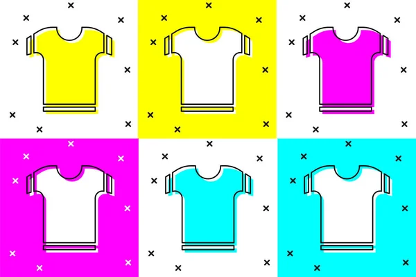 Defina Ícone Camiseta Isolado Fundo Cor Ilustração Vetorial —  Vetores de Stock