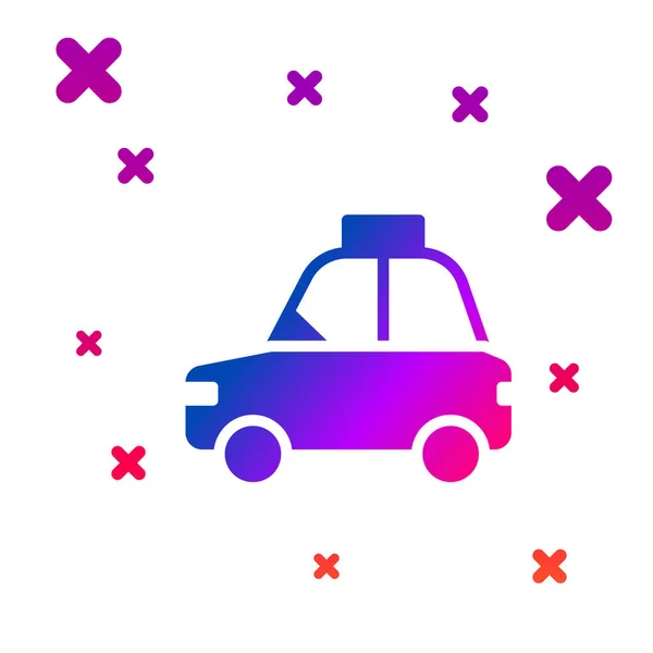 Color Pet Autó Taxi Ikon Elszigetelt Fehér Háttér Fokozatos Véletlenszerű — Stock Vector