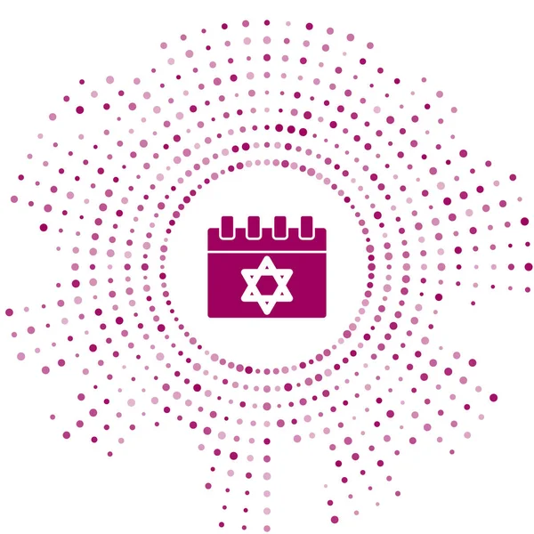 Purple Jewish Calendar Star David Icon Isolated White Background Hanukkah — Stock Vector