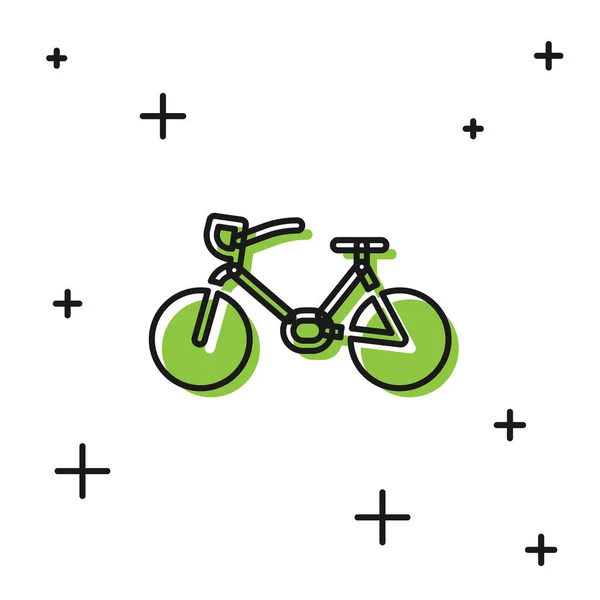 Icono Bicicleta Negra Aislado Sobre Fondo Blanco Carrera Bicicletas Deporte — Vector de stock