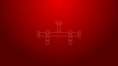 Yeşil çizgi Manifold simgesi kırmızı arkaplanda izole edildi. 4K Video hareketli grafik canlandırması