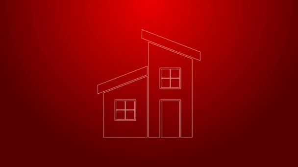 Green line House icon isolated on red background. Home symbol. 4K Video motion graphic animation — Stock Footage Green line House icon isolated on red background. Home symbol. 4K Video motion graphic animation Video Clip