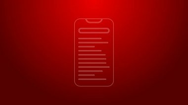 Kırmızı arkaplanda yeşil çizgi bilgisayar arayüzü simgesi izole edildi. Uygulama programlama arayüzü API teknolojisi. Yazılım entegrasyonu 4K Video hareketli grafik canlandırması