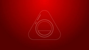 Yeşil çizgi evcil hayvan yatak ikonu kırmızı arkaplanda izole edildi. 4K Video hareketli grafik canlandırması