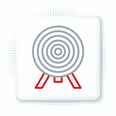 Satır Hedef simgesi beyaz arkaplanda izole edildi. Dart tahtası işareti. Okçuluk tahtası simgesi. Dartboard işareti. İş hedefi kavramı. Renkli taslak konsepti. Vektör.