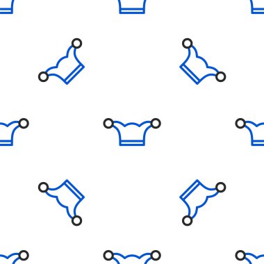 Çizgili Soytarı şapkası beyaz arka planda izole edilmiş kusursuz desen. Palyaço ikonu. Lunapark komedyen işareti. Renkli taslak konsepti. Vektör.