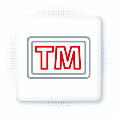 Beyaz arkaplanda satır simgesi izole edildi. TM 'nin kısaltması. Renkli taslak konsepti. Vektör.