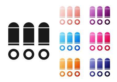 Siyah Kurşun simgesi beyaz arkaplanda izole edildi. Simgeleri renklendirin. Vektör.