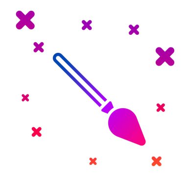 Beyaz arkaplanda renk süpürgesi simgesi izole edildi. Temizlik hizmeti konsepti. Kademeli rastgele dinamik şekiller. Vektör.