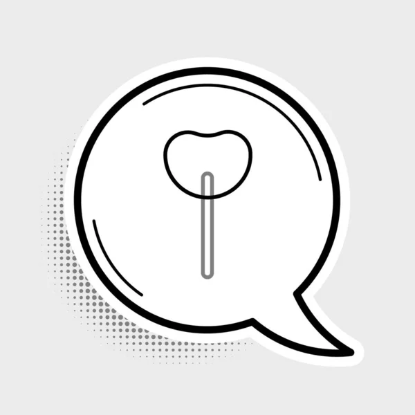 Line Lollipop Symbol Isoliert Auf Grauem Hintergrund Essen Köstliches Symbol — Stockvektor