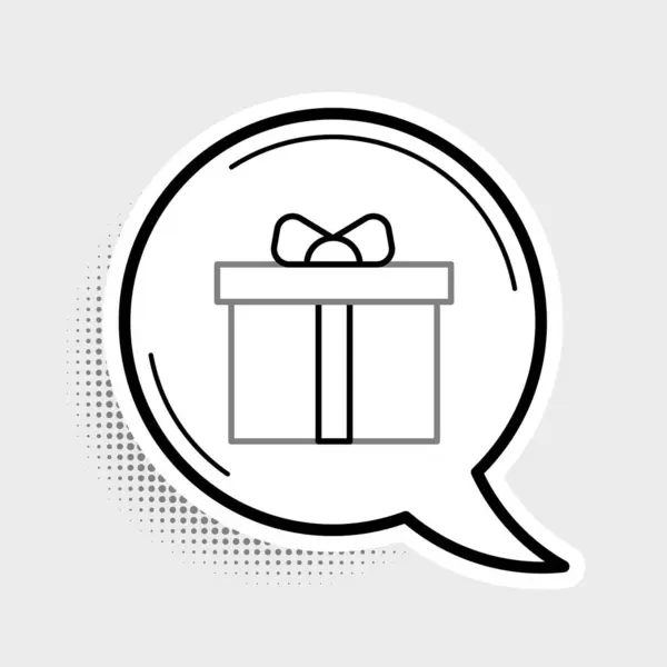 Line Gift Box Icon Isoliert Auf Grauem Hintergrund Alles Gute — Stockvektor