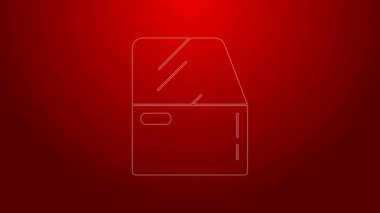 Kırmızı arka planda yeşil çizgi araba kapısı simgesi var. 4K Video hareketli grafik canlandırması