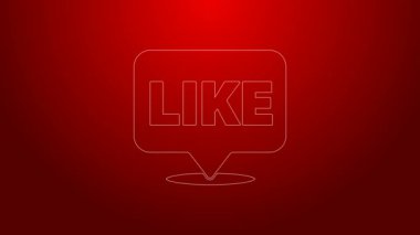 Kırmızı arkaplanda izole edilmiş konuşma baloncuğu simgesindeki gibi yeşil çizgi. Karşıt Bildirim Simgesi. Insta 'yı takip et. 4K Video hareketli grafik canlandırması