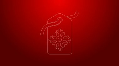 Kırmızı arka planda izole edilmiş yeşil çizgi Price etiketi. Rozet fiyatına. Reklam etiketi indirimi. 4K Video hareketli grafik canlandırması