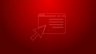 Yeşil Hat Çevrimiçi alışveriş ekrandaki simge kırmızı arkaplanda izole edildi. Konsept e-ticaret, e-ticaret, online iş pazarlama. 4K Video hareketli grafik canlandırması