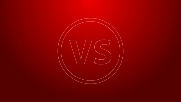 그린 라인 VS Versus 전투 아이콘은 빨간 배경에서 분리되었다. 경쟁 대경기, 무술 대스포츠. 4K 비디오 모션 그래픽 애니메이션 — 비디오