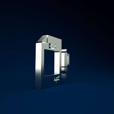 Gümüş Sözleşme parası ve kalem simgesi mavi arka planda izole edildi. Bankacılık belgeleri dolar finans para sayfası. Minimalizm kavramı. 3d illüstrasyon 3B canlandırma.