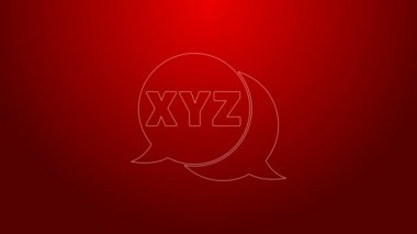 Yeşil çizgi XYZ koordinat sistemi simgesi kırmızı arkaplanda izole edildi. Grafik istatistikleri için XYZ ekseni. 4K Video hareketli grafik canlandırması