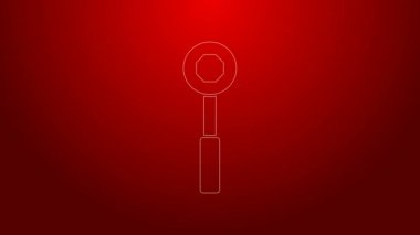 Kırmızı arkaplanda yeşil çizgi anahtarı simgesi izole edildi. 4K Video hareketli grafik canlandırması