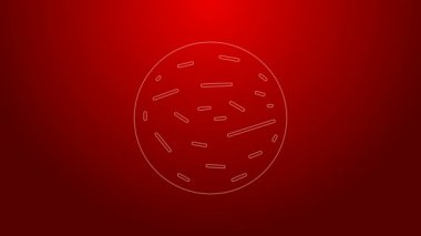 Yeşil çizgi Venüs ikonu kırmızı arkaplanda izole edildi. 4K Video hareketli grafik canlandırması