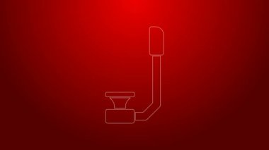 Yeşil çizgi Snorkel simgesi kırmızı arkaplanda izole edildi. Su altı ekipmanları. 4K Video hareketli grafik canlandırması