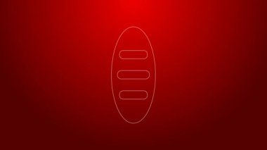 Yeşil çizgi ekmek ekmek simgesi kırmızı arkaplanda izole edildi. 4K Video hareketli grafik canlandırması