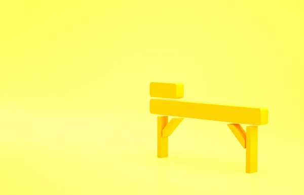 Желтый Значок Массажного Стола Выделен Желтом Фоне Концепция Минимализма Рендеринг — стоковое фото