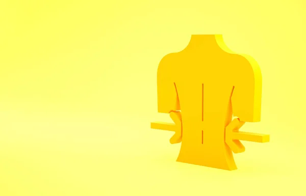 Значок Жовтого Масажу Ізольовано Жовтому Тлі Розслаблений Дозвілля Концепція Мінімалізму — стокове фото