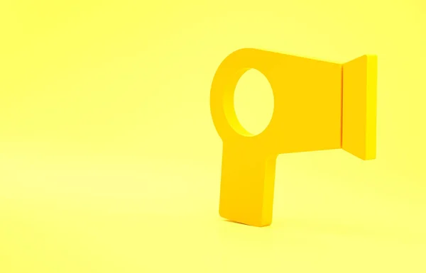 Yellow Hair Dryer Icon Isolated Yellow Background Hairdryer Sign Hair — Stock Photo, Image