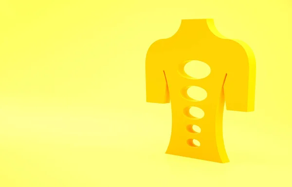 Gelbe Massage Stein Therapie Symbol Isoliert Auf Gelbem Hintergrund Entspannung — Stockfoto
