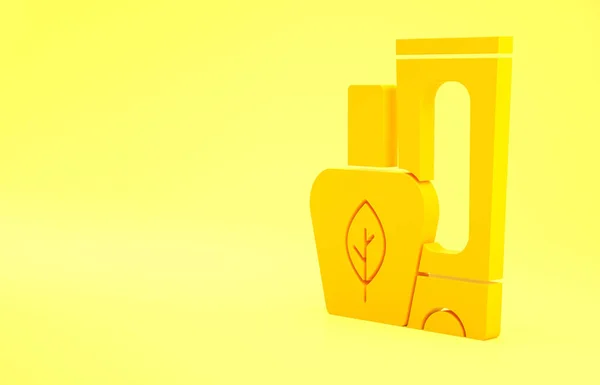 黄色の背景に単離された黄色軟膏クリームチューブ医学アイコン チューブ 歯磨き粉 クリームサイン 最小限の概念 3Dイラスト3Dレンダリング — ストック写真