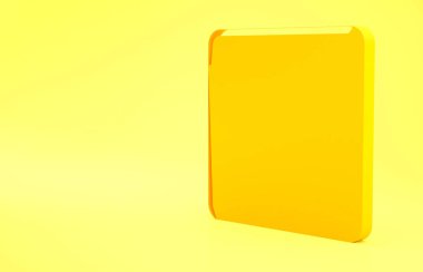 Sarı kripto para birimi Bitcoin simgesi sarı arka planda izole edildi. Madeni para. Engelleme zinciri tabanlı şifreli para birimi. Minimalizm kavramı. 3d illüstrasyon 3B canlandırma.