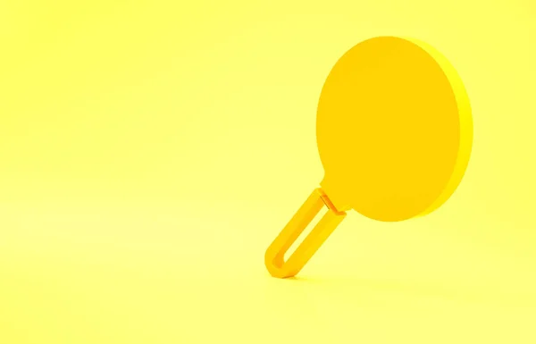 Yellow Flea Search Icon Isolated Yellow Background Minimalism Concept Illustration — Stock Photo, Image