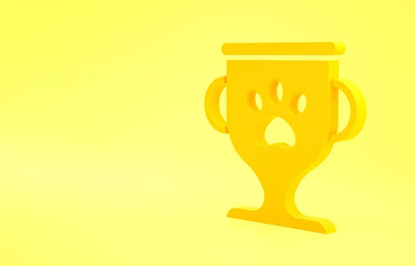 Yellow Pet Award Symbol Symbol Isoliert Auf Gelbem Hintergrund Medaille — Stockfoto