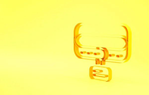 Gelber Kragen Mit Namensschild Symbol Auf Gelbem Hintergrund Einfache Vorräte — Stockfoto