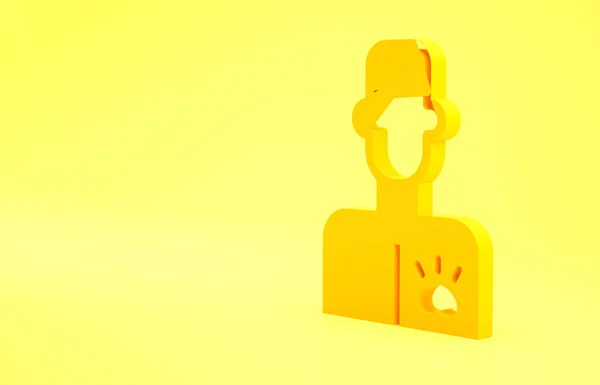 黄色兽医图标孤立在黄色背景 最低纲领的概念 3D渲染3D插图 — 图库照片