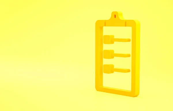 Yellow Grooming Salon Preisliste Symbol Isoliert Auf Gelbem Hintergrund Minimalismus — Stockfoto