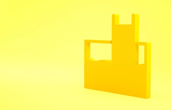 黄色の背景に隔離されたはしごアイコンを持つ黄色のスイミングプール 最小限の概念 3Dイラスト3Dレンダリング — ストック写真