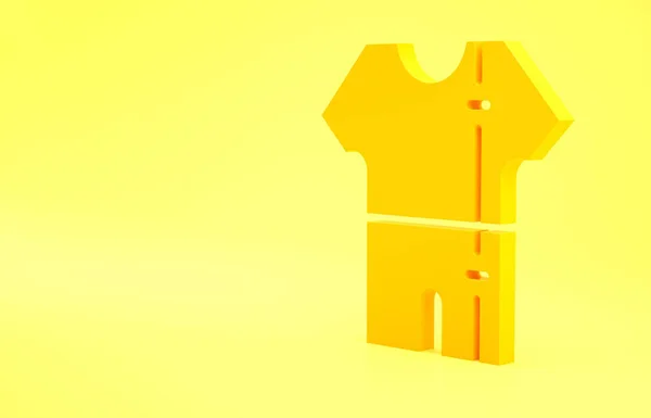 Yellow Sport track suit icon isolated on yellow background. Minimalism concept. 3d illustration 3D render.