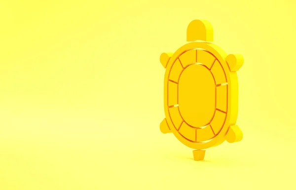 Icône Tortue Jaune Isolée Sur Fond Jaune Concept Minimalisme Illustration — Photo