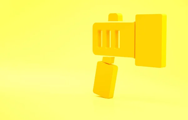 黄色の背景に隔離されたダイバーアイコンのための黄色の懐中電灯 潜水水中機器 最小限の概念 3Dイラスト3Dレンダリング — ストック写真