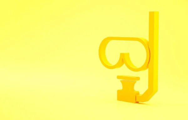 Gelbe Tauchermaske Und Schnorchelsymbol Isoliert Auf Gelbem Hintergrund Extremsport Tauchausrüstung — Stockfoto