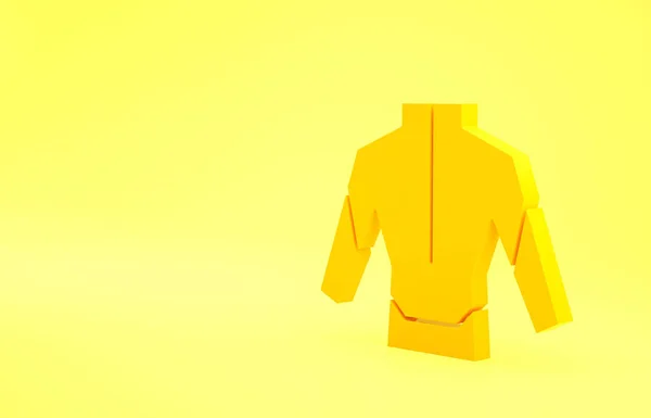 Gelber Neoprenanzug Für Taucher Isoliert Auf Gelbem Hintergrund Tauchausrüstung Minimalismus — Stockfoto