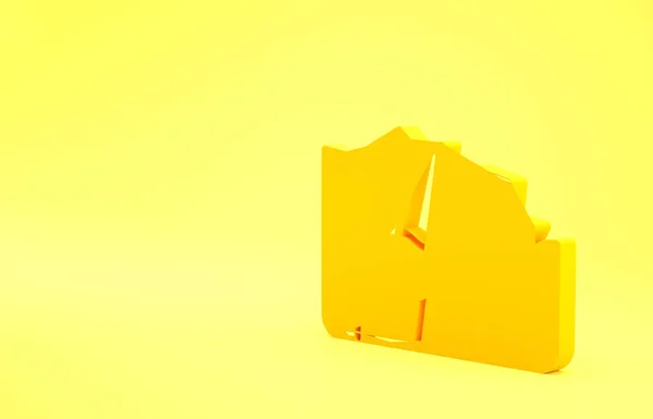 Yellow Glacier Schmelzendes Symbol Isoliert Auf Gelbem Hintergrund Minimalismus Konzept — Stockfoto