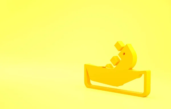 Żółty Wrak Ikona Zbiornikowca Wyizolowana Żółtym Tle Wypadek Naftowy Zbiornikowiec — Zdjęcie stockowe