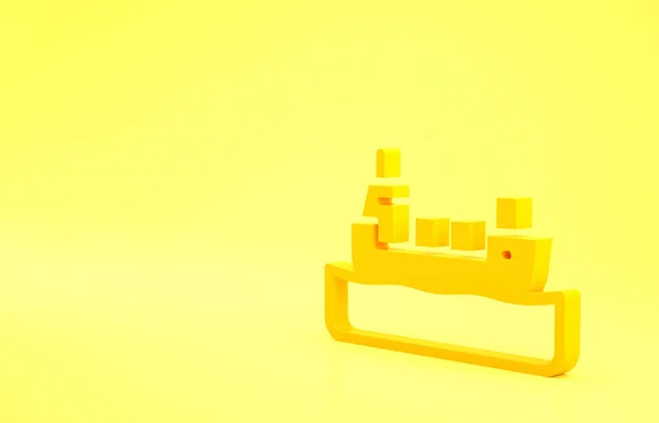 Ікона Жовтого Нафтового Танкера Ізольована Жовтому Тлі Концепція Мінімалізму Рендеринг — стокове фото
