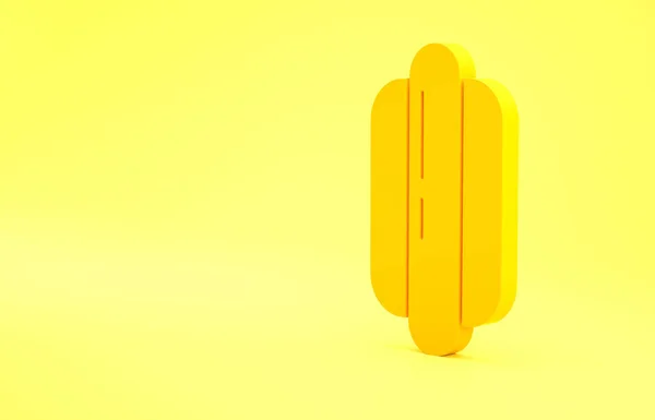 Sarı Hotdog Sandviç Ikonu Sarı Arkaplanda Izole Edilmiş Sosis Ikonu — Stok fotoğraf